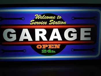 【Lサイズ】ガレージ カーショップ 車 看板 置物 アメリカン雑貨 ライトBOX Lサイズ】クラシック ガレージ アメ車 旧車 カーショップ リペア